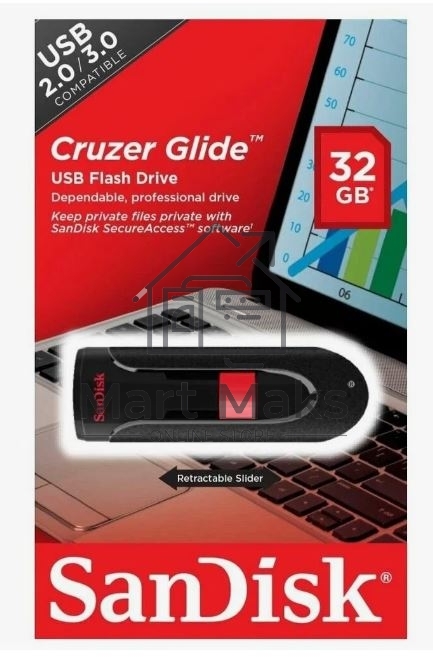 Флешка USB R/W R/W Sandisk 32Gb Cruzer Glide SDCZ60-032G-B35 USB2.0 черный