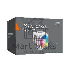 Кулер для процессора PCCooler RT720 TC ARGB WH (270W, 4-pin PWM, 157.5mm, Al/Cu, 7x6mm, ARGB, 2x120mm, 73.32CFM, 34.9dBA, 2200RPM, S: 1851/1700/1200/115X, AM5/AM4, white)