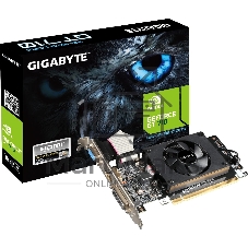 Видеокарта Gigabyte GeForce GT 710 v2.0, 2 GB GDDR3, 64 bit, HDMI, DVI-D, VGA, GPU 954 MHz