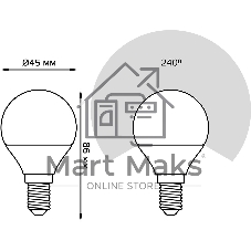 Лампа светодиодная Шар Gauss 7W 590lm 6500К E14 диммируемая LED