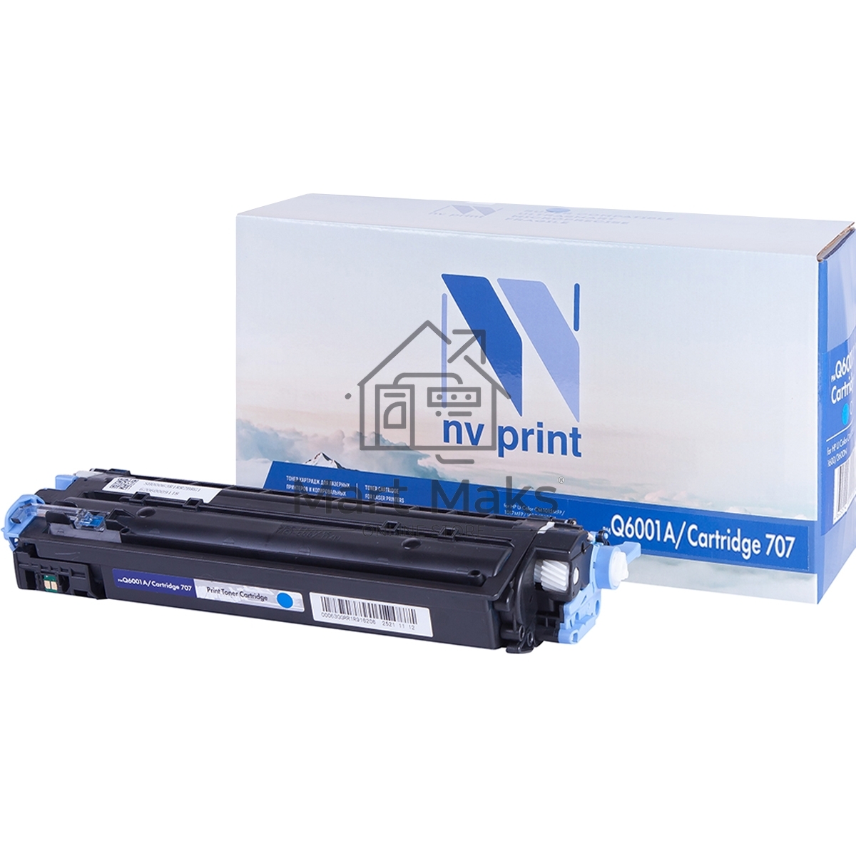 Картридж лазерный NVPrint совместимый HP Q6001A/Can707 Cyan для LJ Color CM1015MFP/1017MFP/1600/2600N (2000k)