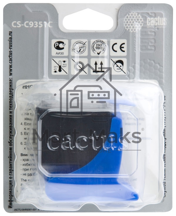 Картридж струйный Cactus CS-C9351C №21XL черный (20 мл) для HP DJ 3920/3940/D1360/D1460/D1470/D1560/D2330/D2360