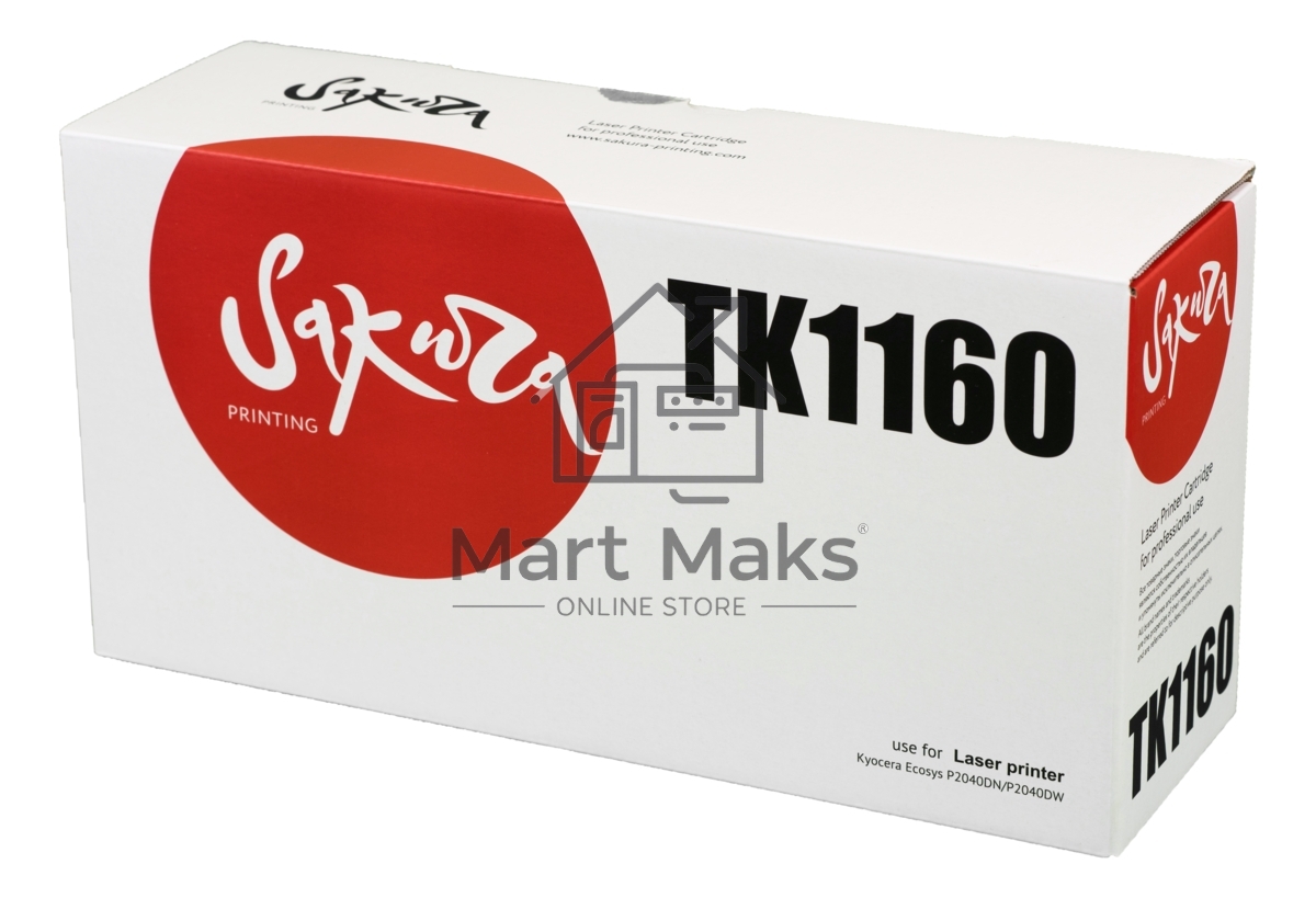 Картридж Sakura TK1160 для Kyocera Mita ECOSYS p2040dn/ p2040dw, черный, 7 200 к.