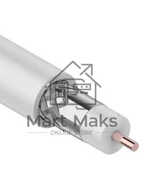 Кабель коаксиальный магистральный Rexant RG-11U, 75 Ом, CCS/Al/Al, 83%, бухта 305 м, белый