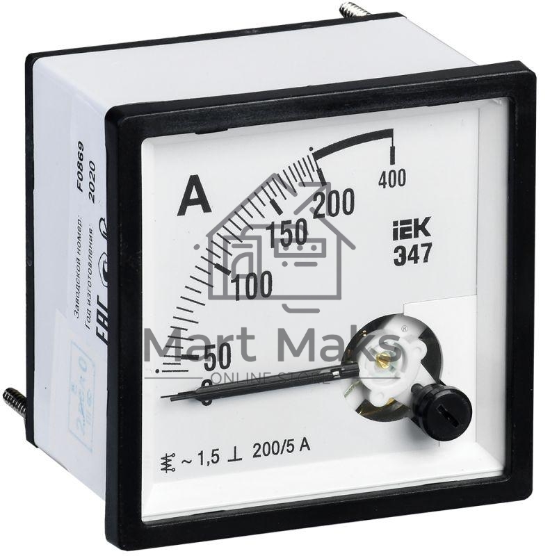 Амперметр Э47 72х72мм 200/5А кл. точн. 1.5 ИЭК IPA10-6-0200-E
