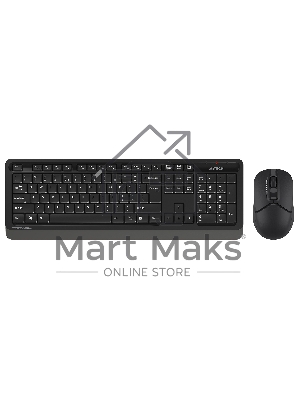 Комплект клавиатура + мышь A4Tech Fstyler FG1012 клав:черный/серый мышь:черный USB беспроводная Multimedia