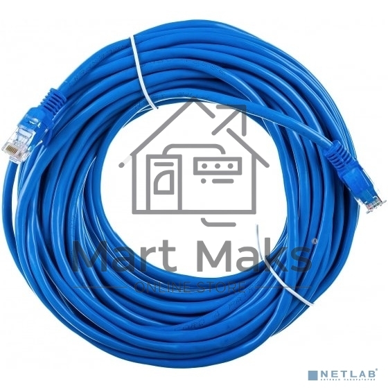 Патч-корд UTP Cablexpert PP12-20M/B кат.5e, 20м, литой, многожильный (синий)