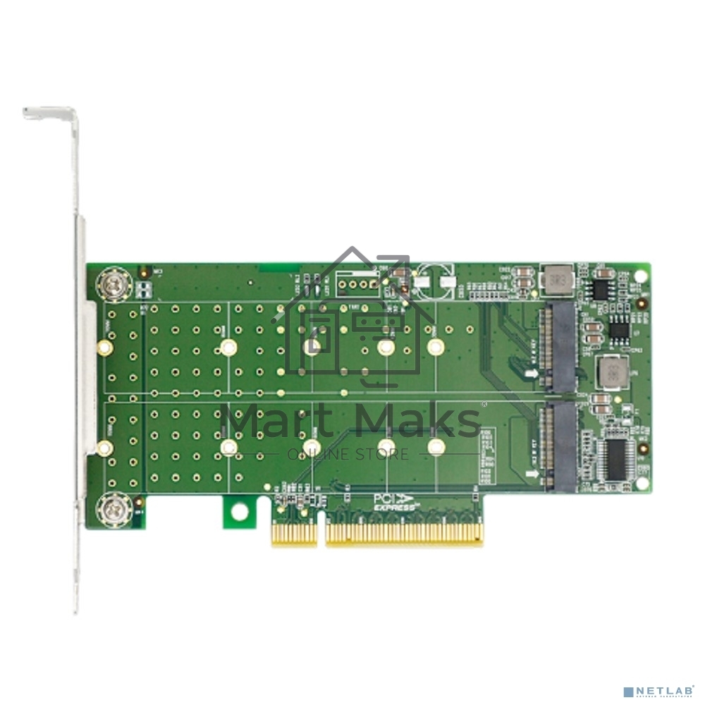 Переходник Lr-Link LRNV95N8 PCIe x8 to 2-Port M.2 NVMe Adapter, Supports 2*M.2 NVMe SSD for 2230, 2242, 2260,2280 and 22110mm