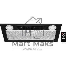 Вытяжка встраиваемая Kuppersberg INLINEA 52 Black, ширина 52 см, отвод/рециркуляция, 850 м3/час, электронное сенсорное управление, таймер, пульт ДУ, 3 скорости, светодиодное освещение 2х3,5 Вт, металлический жироулавливающий фильтр, угольный фильтр С6С (опция), 42 дБ, черный