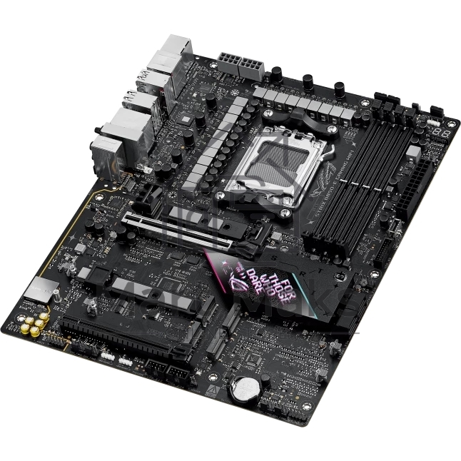 Материнская плата ASUS ROG STRIX B850-E GAMING WIFI, AM5, AMD B850, 4xDDR5, 4xSATA, 5xM.2, 1xPCI-E 5.0 x16, 1xPCI-E 4.0 x16, 1xRealtek 5Gb Ethernet, 1xUSB-C 4, 1xUSB-C 20Gbps, 6xUSB-A 10Gbps, 4xUSB-A 2.0, 3x3.5 мм, 7.1, ATX