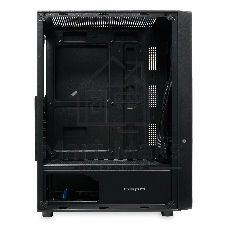 Компьютерный корпус без блока питания HSPD M530, Mesh Mid Tower, Black, TG, 0.4 SPCC, no fans ATX, mATX, mITX 155/290/200mm 2x2.5