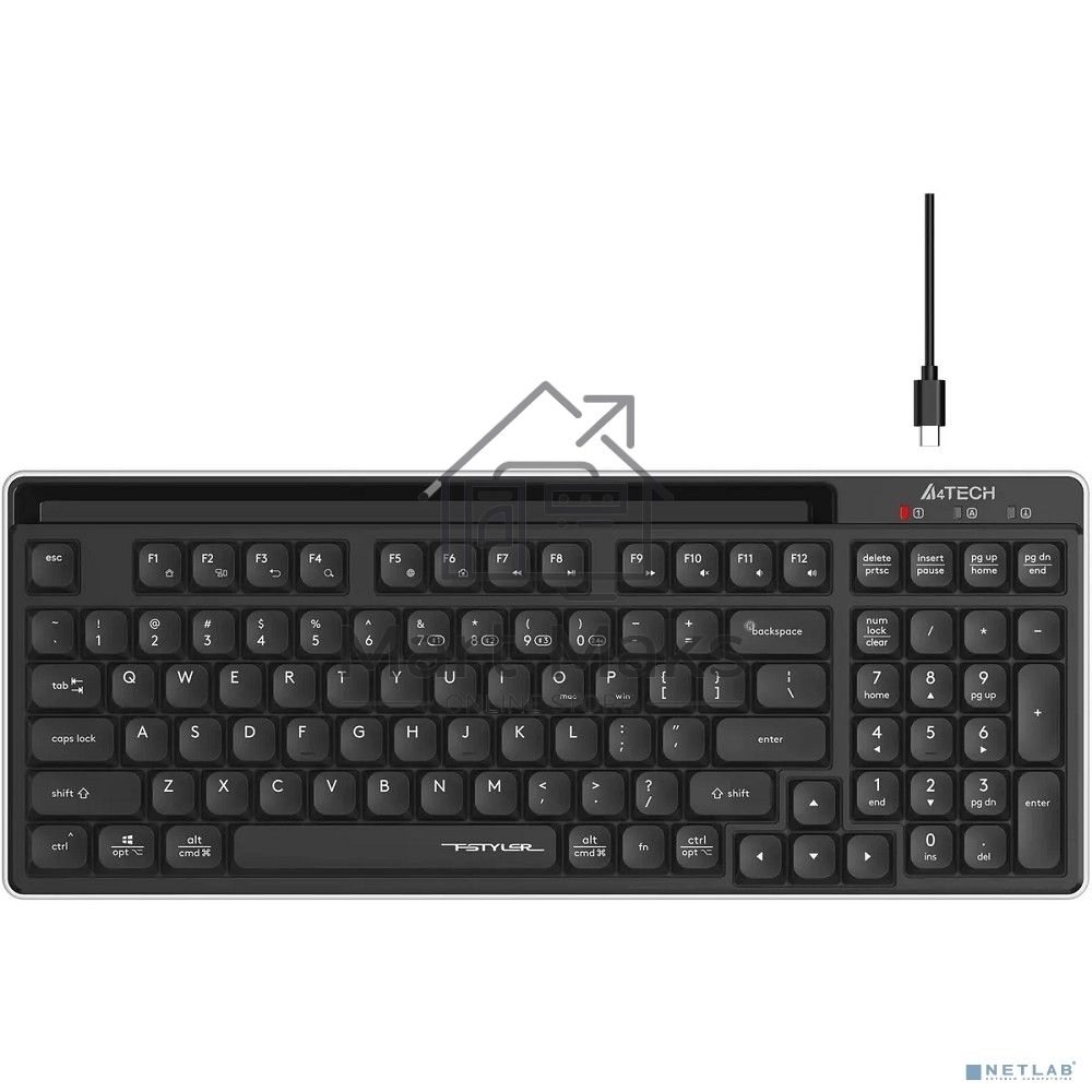 Клавиатура беспроводная A4Tech Fstyler FBX70C, USB, Bluetooth/Радиоканал, черный