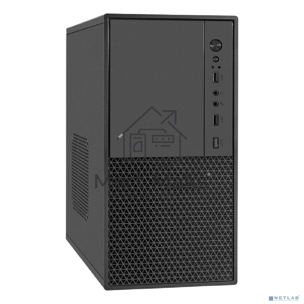 Компьютерный корпус Minitower ExeGate BAA-308M-UNS400 (mATX, БП UNS400 с вент. 12см, 2*USB, HD Audio, черный)