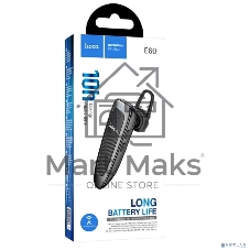 Беспроводная моно-гарнитура Hoco E60 черный, вкладыш с заушником, Bluetooth, до 10 ч