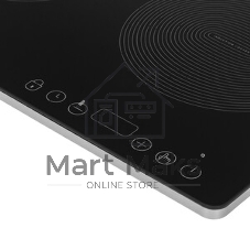 Индукционная плитка BQ HP105W Black-Silver, Мощность 3500 Вт (2000 Вт левая конфорка + 1500 Вт правая конфорка)