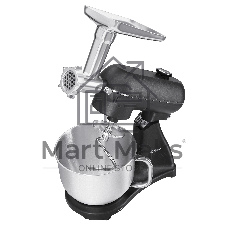 Кухонная машина Korting KKM 0107 MB N, мощность 1500 Вт, 5 насадок, объем чаши 6.5 л, сенсорный дисплей/механическое управление, планетарное вращение, 11 скоростей, турборежим, импульсный режим, таймер, насадка для смешивания/крюк для теста/веничк/мясорубка, черный