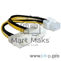 Разветвитель питания Gembird CC-PSU-81, 2хMolex->PCI-Express 8pin, для подключения в/к PCI-Е (8pin) к б/п ATX