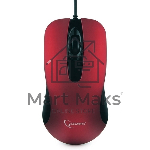 Мышь проводная Gembird MOP-400-R красный, 1000 dpi, USB, кнопки - 3