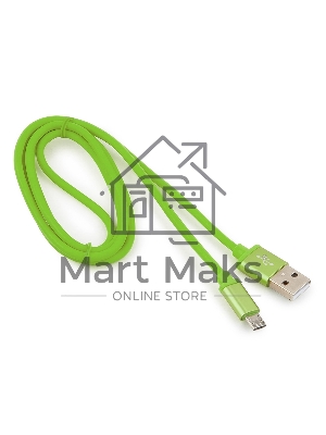 Кабель USB2.0 Cablexpert CC-S-mUSB01Gn-1M, AM/microB, серия Silver, длина 1м, зеленый, блистер