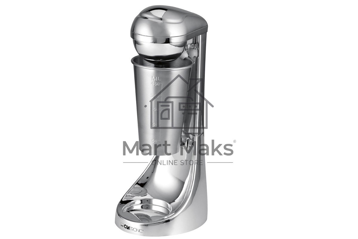 Миксер барный Clatronic BM-3472 chrom_2в1, для приготовления фруктовых и молочных шейков, хром