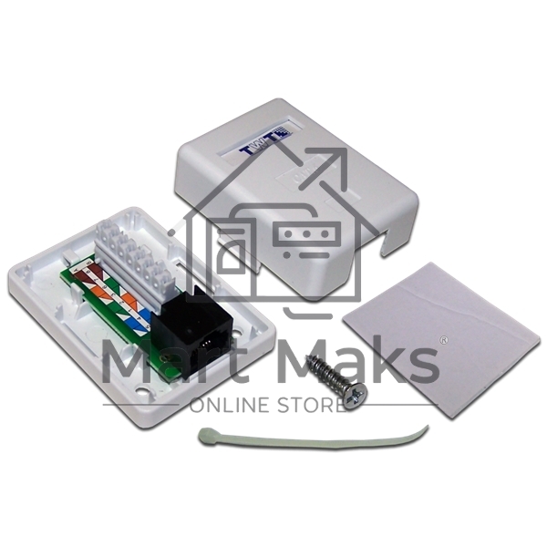 Настенная розетка, 1 порт RJ-45 категории 6, UTP, белая