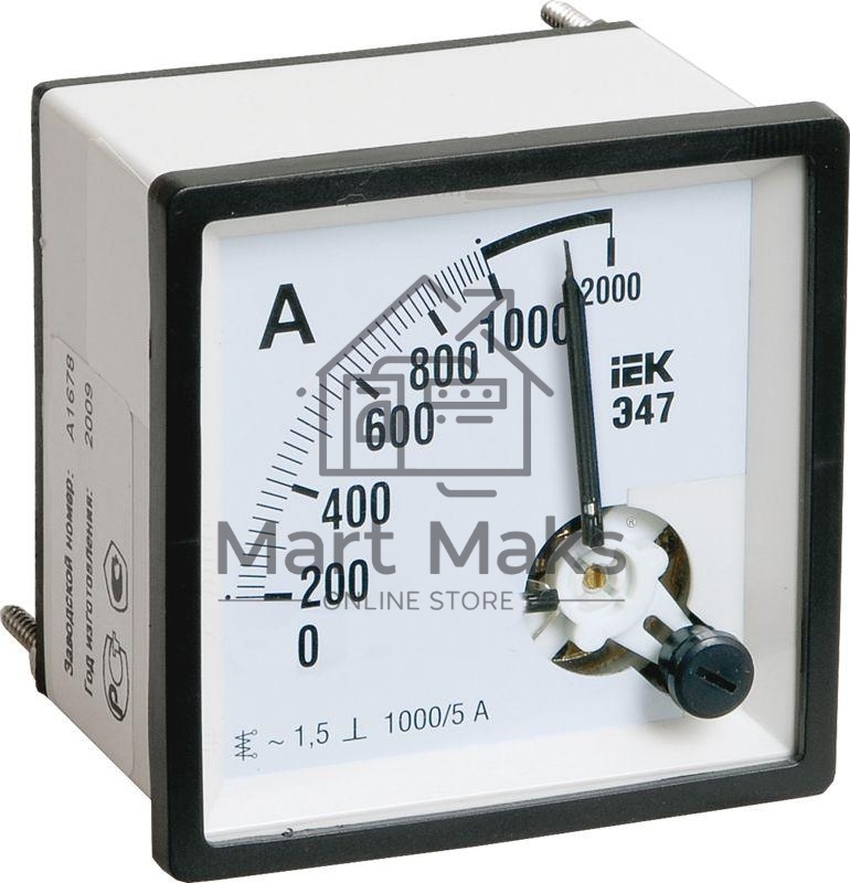 Амперметр ИЭК Э47 72х72мм 1000/5А кл. точн. 1.5 IPA10-6-1000-E