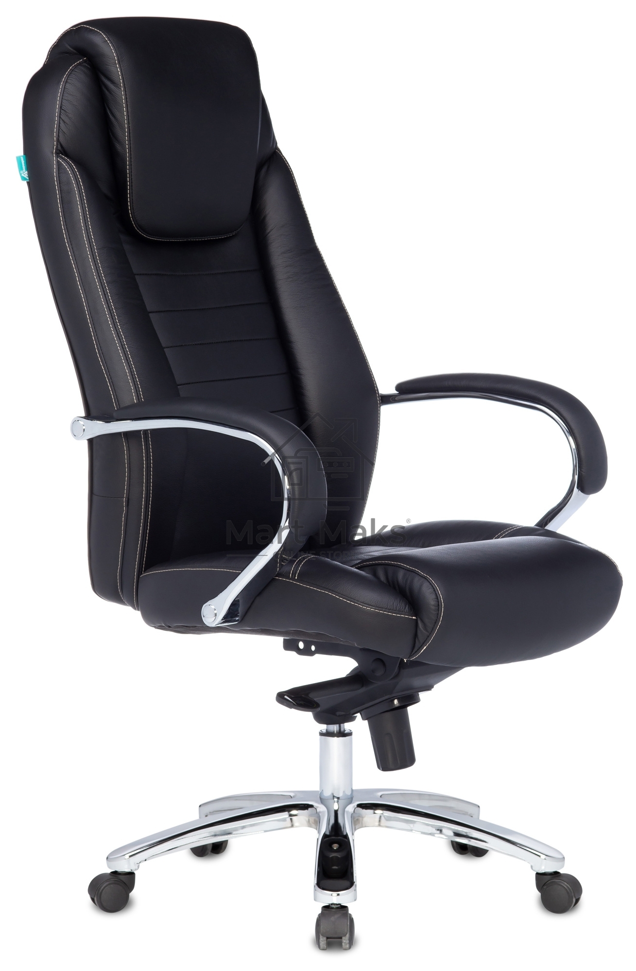 Кресло руководителя Бюрократ T-9923SL/BLACK черный, кожа, крестовина хром