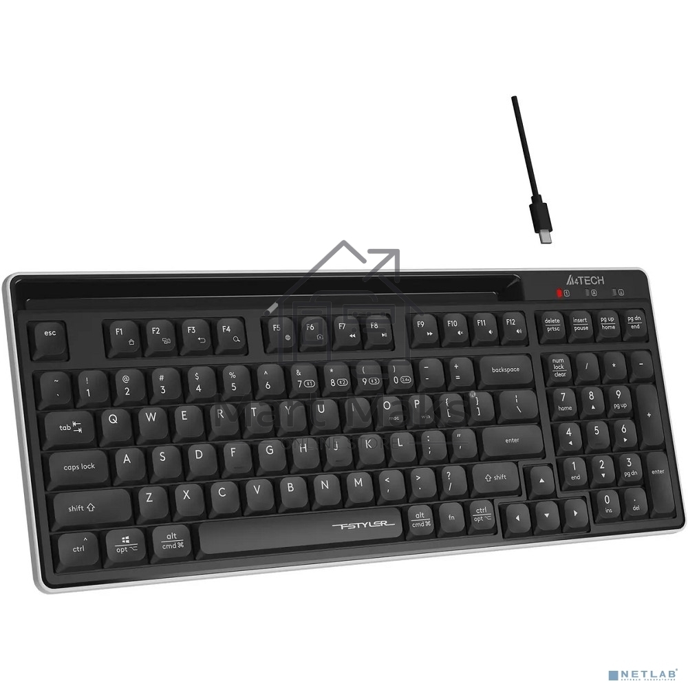 Клавиатура беспроводная A4Tech Fstyler FBX70C, USB, Bluetooth/Радиоканал, черный