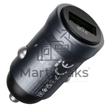 Автомобильное зарядное устройство Hoco, 18Вт, USB, Z62, металлический серый, коробка
