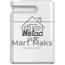 Флешка USB Netac U116 mini (NT03U116N-016G-32WH), 16Gb, USB 3.2, R/W 90/30, белый