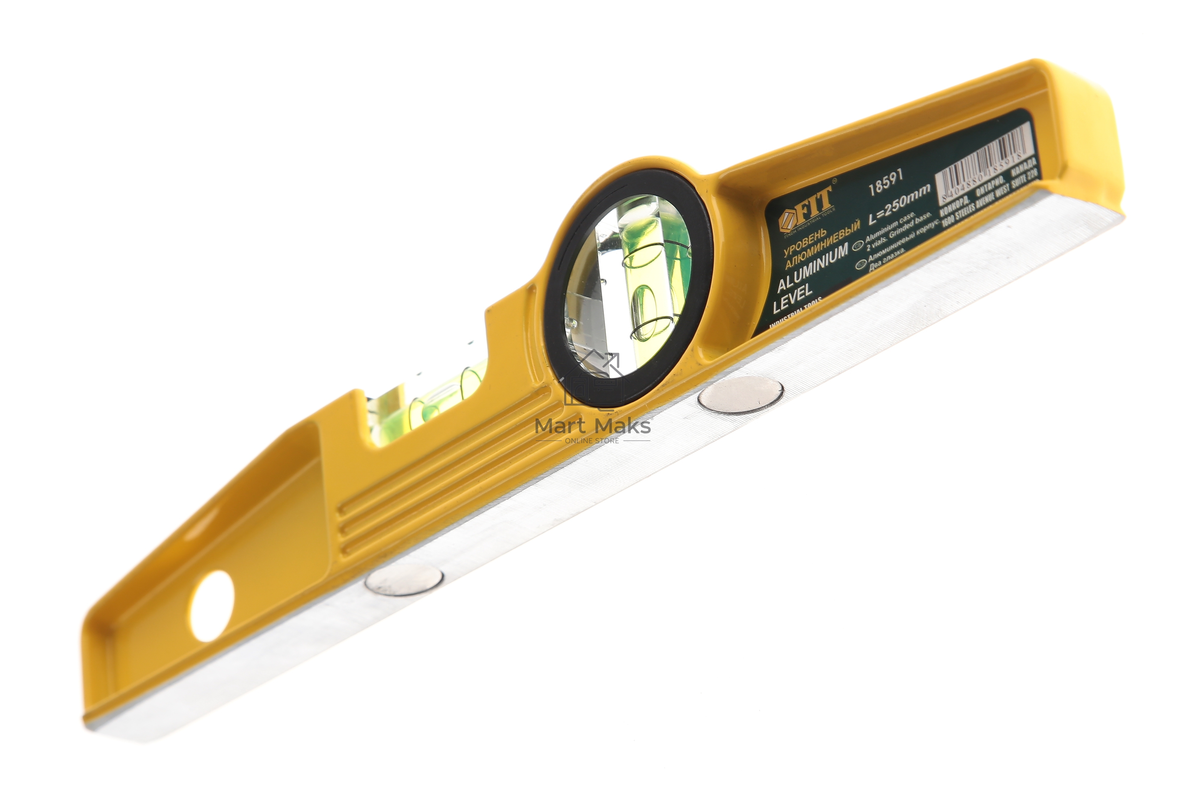 Уровень FIT 18591 ''Хард''мини 250мм, литой, усиленный, противоударный, 2 глазка