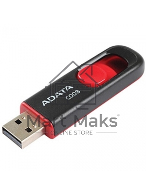 Флешка USB ADATA С008 (AC008-64G-RKD), 64Gb, USB 2.0, R/W 15/5, черный/красный