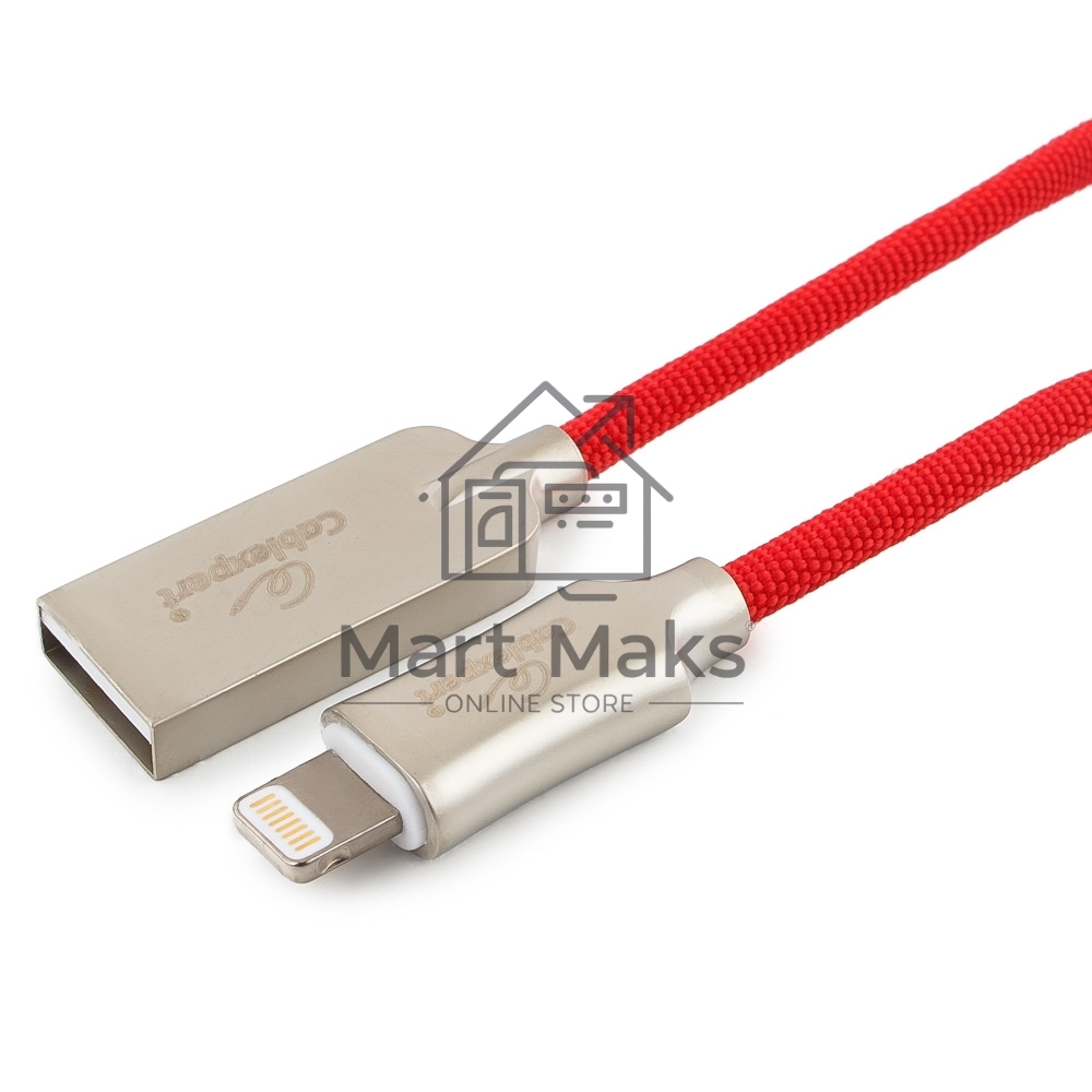 Кабель USB Cablexpert для Apple CC-P-APUSB02R-1M, MFI, AM/Lightning, серия Platinum, длина 1м, красный, блистер