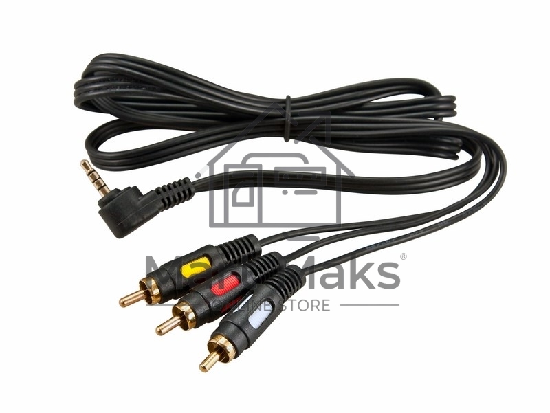 Шнур Стерео 3,5 мм 4C - 3 RCA, длина 1,5 мeтра (GOLD) Rexant