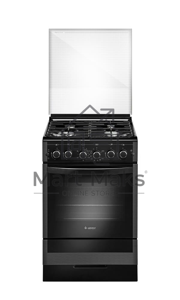 Плита газовая Gefest ПГ 5300-02 0046 черный, конфорок 4 шт, духовка 52 л, 50 см x 85 см x 58.5 см