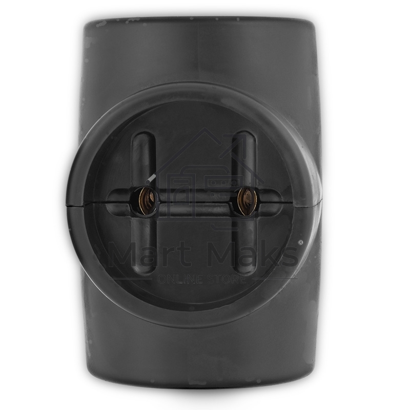 Тройник электрический 6А без заземления, черный Rexant