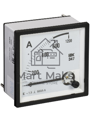 Амперметр Э47 72х72мм 600/5А кл. точн. 1.5 ИЭК IPA10-6-0600-E