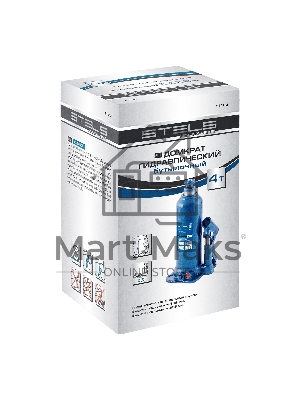 Домкрат гидравлический бутылочный, 4 т, h подъема 188-363 мм Stels