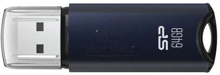 Флешка USB R/W 64Gb Silicon Power Marvel M02, USB 3.2, синий