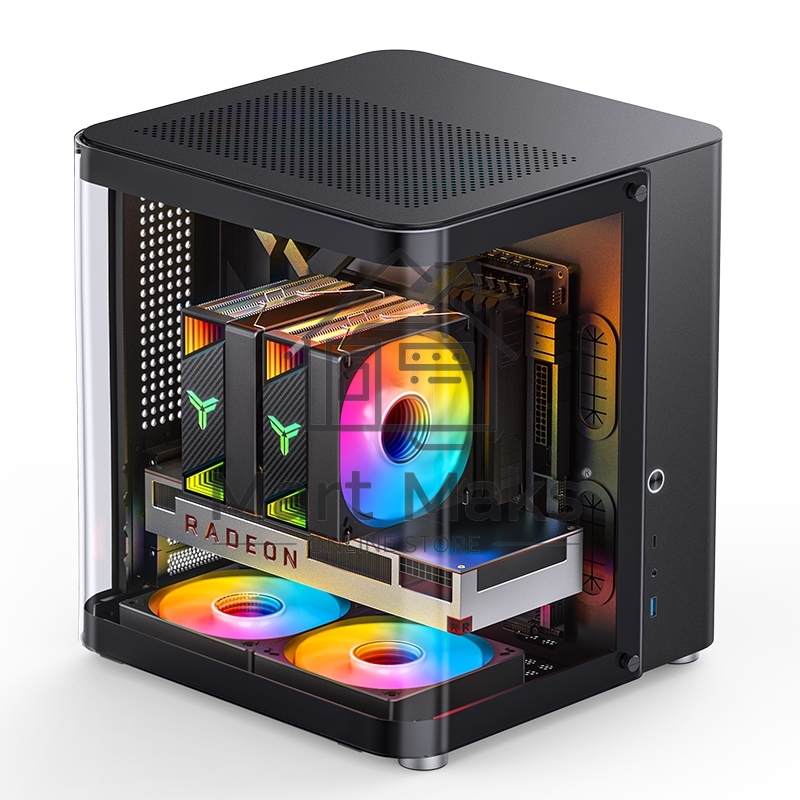 Корпус без блока питания Корпус JONSBO TK-1 Black 2.0 MATX без БП, mini-ITX, micro-ATX, черный