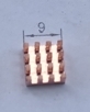 Медный радиатор 9х9х3 мм с термоскотчем 3M 9448A