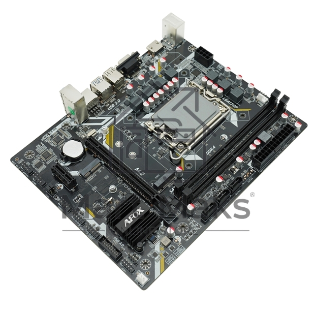 Материнская плата AFOX IH610D4-MA5-V4, LGA 1700, Intel H610, 2xDDR4, 3xSATA, 1xM.2, 1xPCIe 4.0 x16, 1xPCIe x1, 1xminiPCIe, 1xHDMI, 1xD-Sub, 1x 1Gb LAN, 2xUSB-A 2.0, 2xUSB-A 3.2 Gen 1, 3x3.5 мм, 5.1, microATX