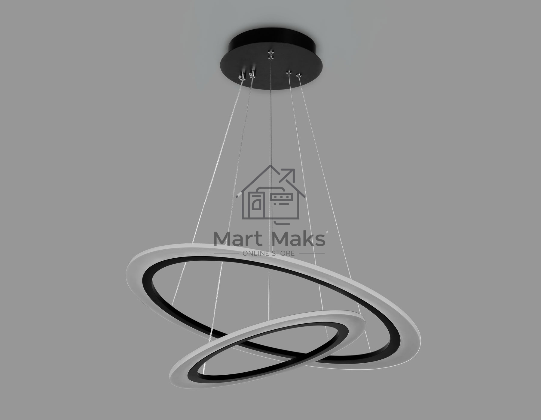 Светильник Ambrella light FA4357/2 BK черный 78W 3000K/4200K/6400K D580*670 (ПДУ РАДИО 2.4G)