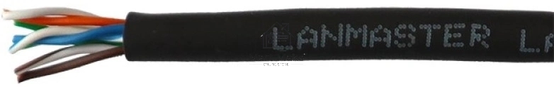 Кабель Lanmaster U/UTP, 4 пары, Кат. 5E, 350 МГц, LSZH, нг(А)-HF, черный, 305 м