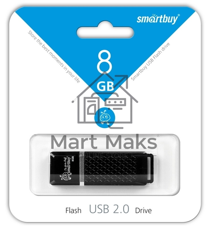 Флешка USB SmartbuySmartbuy USB Drive 8Gb Quartz series Black SB8GBQZ-K