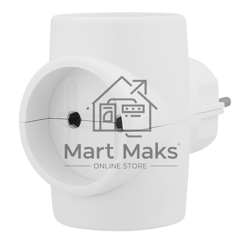 Тройник электрический без заземления 220 В, 6A Rexant