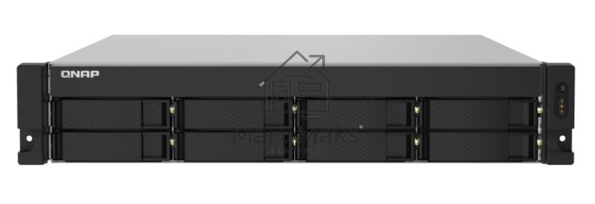 Сетевое хранилище без дисков SMB QNAP TS-832PXU-4G 8-Bay AL324 quad-core 1.7 GHz 2U rackmount NAS, 4GB DDR4 UDIMM RAM (max 1x16GB), SATA 6Gb/s, 2x 10GbE SFP+ LAN, 2x2.5 GbE LAN, 1x PCIe Gen2 x2 slot. W/o RAIL-B02