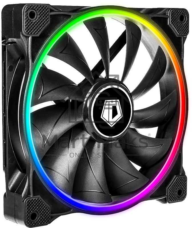 Вентилятор ID-COOLING ZF-14025-ARGB 140x140x25мм (60шт./кор, Пульт управления, PWM, Low Noise, резиновые углы, Addresable RGB, 800-1600об/мин)  BOX