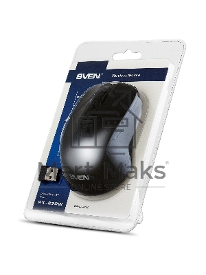 Мышь беспроводная SVEN RX-270W черный, 1600 dpi, радиоканал, USB, кнопки - 4