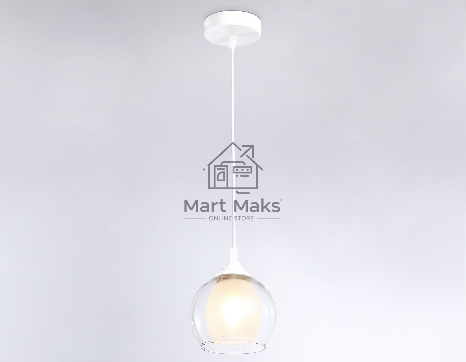 Светильник Ambrella light TR3538 WH/CL/FR белый/прозрачный/белый матовый E27 max 40W D130*800